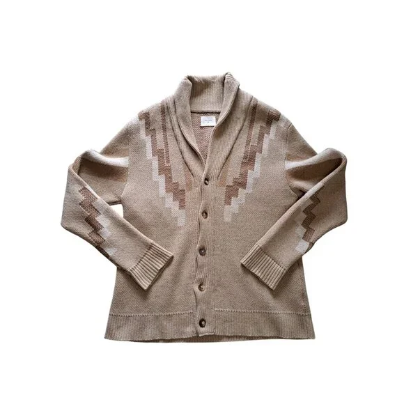Billy Reid Parsons Cardigan XL Camel Sweater Shawl Collar Cashmere Wool Silk Men - Picture 2 of 10
